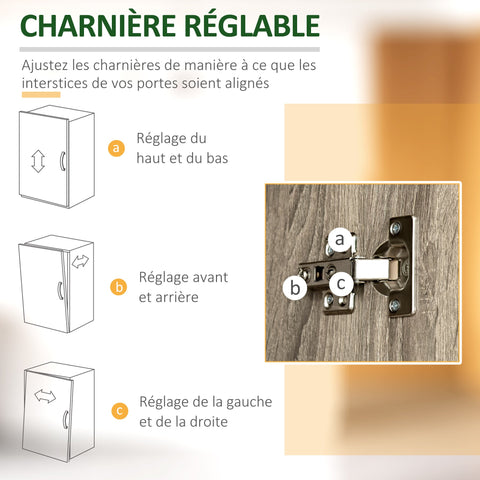 Rootz Kitchen Cabinet - Cupboard - Storage Unit - Extra Sophistication - 71cm x 41cm x 178cm - E1 Chipboard - Grey Brown