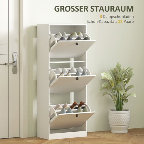 Rootz Shoe Cabinet - Footwear Organizer - Shoe Storage Unit - Space-Saving Design - 47cm x 26cm x 120cm