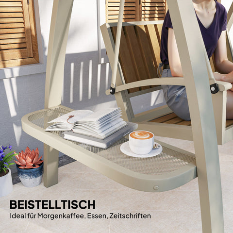 Rootz 2-Seater Hollywood Swing - Garden Swing - Outdoor Hammock - Adjustable Sunroof - 200cm x 120cm x 190cm - Brown