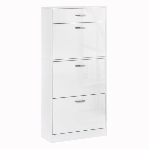 Rootz Shoe Cabinet - Space-Saving Storage - Elegant Organizer - Aluminum Handles - 62L x 24W x 135H cm