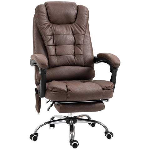 Rootz Massage Office Chair - Swivel Chair - Heated Massage Points - 135° Backrest - Microfiber Fabric - 65cm x 70cm x 119cm