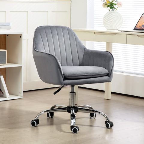 Rootz Height Adjustable Desk Chair - Office Chair - Rotating Swivel Chair - Velvet Comfort - 57cm x 58cm x 84-97cm