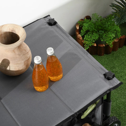 Rootz Garden Trolley - Cargo Traile On Wheels - Folding Handcart - 5 Side Pockets - Adjustable Handle - Up To 120 Kg - Steel - Dark Gray - 100 x 55 x 93 cm