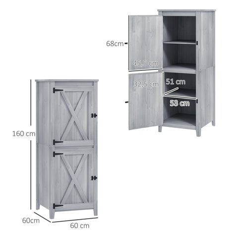 Rootz Compact Wooden Garden Shed - Tool Storage - Equipment House - Weatherproof - 60cm x 60cm x 160cm