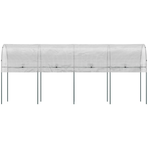 Rootz Plant Protection Canopy - Tomato Greenhouse - Garden Shelter - Curved Roof - Steel Frame - Heavy Duty Tarpaulin - 400cm x 120cm x 170cm