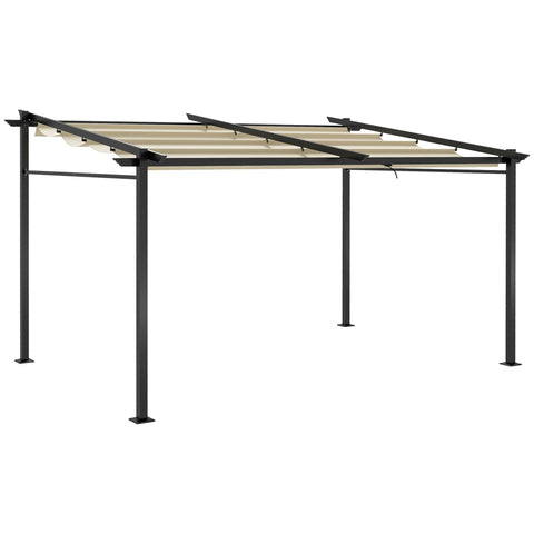 Rootz Pull-Out Pergola - Extendable Shade Canopy - Outdoor Shelter - UV-Resistant Polyester - 3.97m x 2.95m x 1.95-2.3m