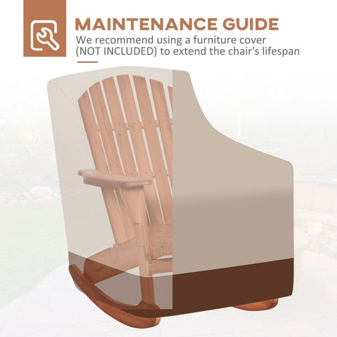 Rootz Adirondack Garden Rocking Chair - Outdoor Rocker - Patio Rocking Chair - Ultimate Comfort - Weather-Resistant - Easy Maintenance - 77cm x 94cm x 97cm - Fir Wood