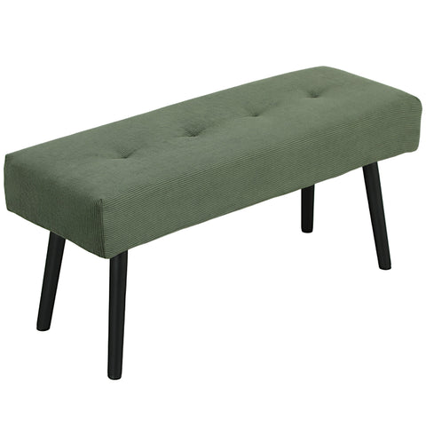 Rootz Upholstered Bench - Bed End Bench - Shoe Bench - 13cm Foam Cushion - 100 x 36 x 45 cm - Green