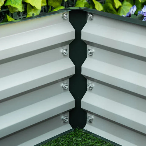 Rootz Raised Bed - Planter - Weather Resistant - Open Bottom - Galvanized Steel - Green - 120cm x 60cm x 30.5cm