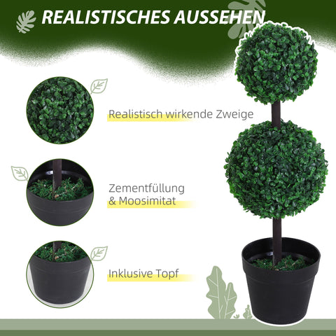Rootz Set of 2 Artificial Plants - Faux Plant - Fake Tree - Zero Maintenance Greenery - 23cm x 67cm - Perfect Indoor Decor