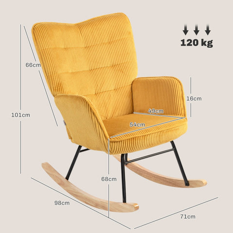 Rootz Rocking Chair - Nursing Chair - Relaxation Chair - Optimal Support - 98D x 71W x 101H cm
