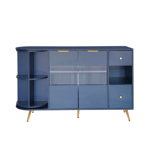 Rootz Sideboard Storage Cabinet - Freestanding Cabinet - Storage Furniture - LED Lights - 130cm x 40cm x 80cm
