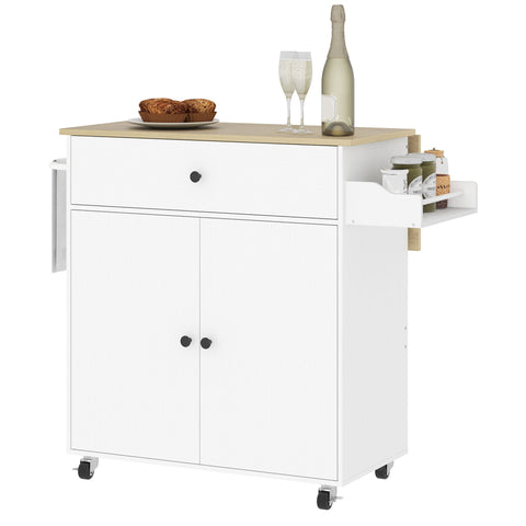 Rootz Kitchen Cart with Drawer - Kitchen Island - Serving Cart - Versatile Storage - 106cm x 42cm x 87cm