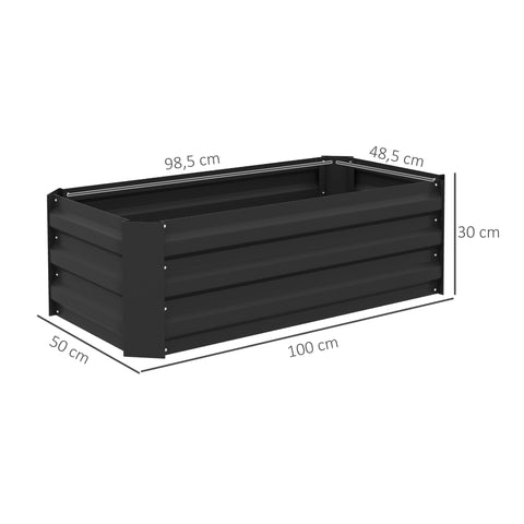 Rootz Garden Raised Beds Set - Planting Beds - Corrugated Steel Planters - Optimal Root Growth - 100L x 50B x 30H cm