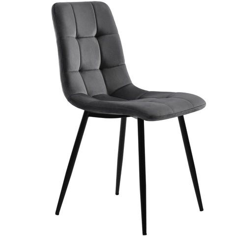 Rootz Set of 4 Dining Chairs - Velvet Look Seating - Comfortable Padded Chairs - Ergonomic Design - 44L x 46W x 86H cm
