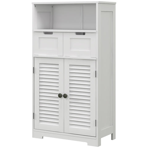 Rootz Bathroom Cabinet - Storage Organizer - Space Saver - Height-Adjustable Shelf - 61 x 30.5 x 109.5 cm - White MDF