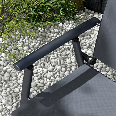 Rootz Tuinstoel - Opvouwbare tuinbank - 2-zits - Campingstoelen - Opvouwbaar ontwerp - Aluminium - Mesh Stof - Grijs - 118L x 65W x 96H cm