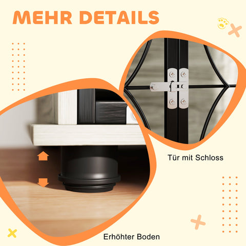 Rootz Dog Box - Dog Crate - Lockable Stay Box - Washable Pillow - 100cm x 60cm x 73.5cm - Secure & Stylish Solution for Large Dogs