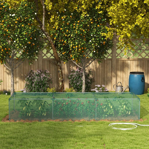 Rootz Plant Protection Net - Vegetable Protection - Zip Door - Steel Frame - Green + Silver - 125x125x62.5cm