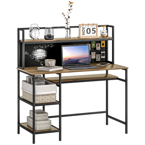 Rootz Desk with Storage - Computer Desk - Office Desk - Personalized Workspace - 120x53x126 cm - Black/Brown