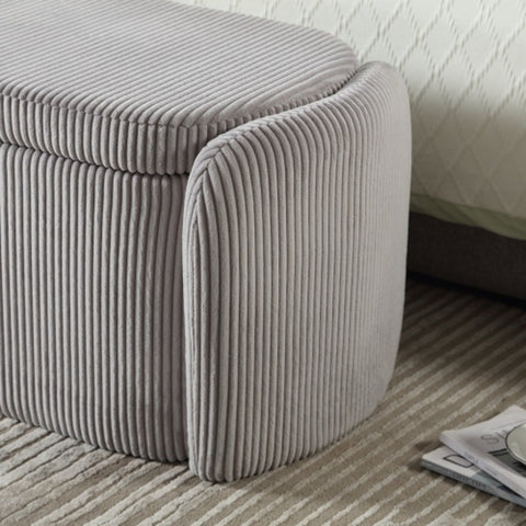 Rootz Modern Storage Stool - Minimalist Ottoman - Velvet Bench - Durable & Comfortable - 112L x 41W x 42H cm