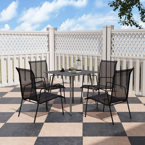 Rootz Garden Table - Outdoor Dining Table - Patio Table - Rust Resistant - Easy to Clean - 80cm x 80cm x 74cm