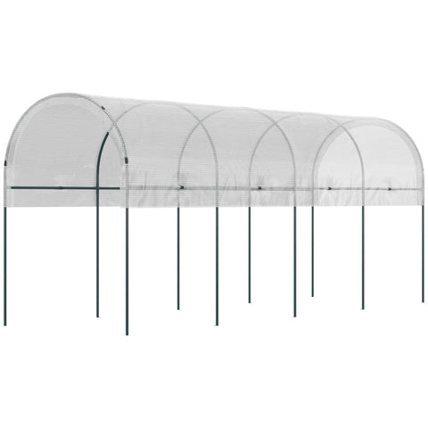 Rootz Plant Protection Canopy - Tomato Greenhouse - Garden Shelter - Curved Roof - Steel Frame - Heavy Duty Tarpaulin - 400cm x 120cm x 170cm