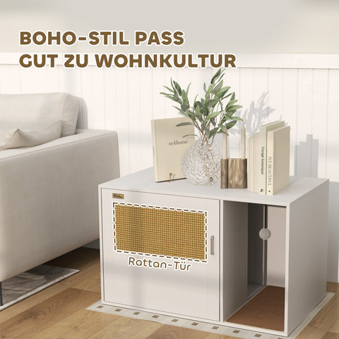 Rootz Litter Box Housing - Cat Toilet Cabinet - Cat Litter Enclosure - Reduce Odor - 80 x 50 x 50 cm