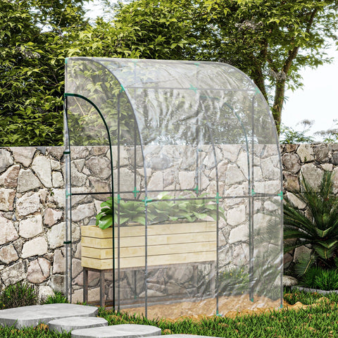 Rootz Outdoor Leaning Greenhouse - Plant Protector - Portable Cold Frame - UV-Resistant PVC - 1.43m x 1.18m x 2.12m