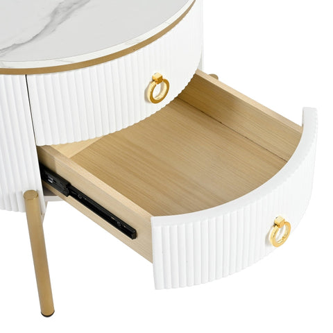 Rootz Elegant Side Table - Coffee Table - Accent Table - Luxury Marble Surface - 50L x 50W x 51H cm