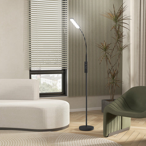 Rootz LED Base Lamp - Standing Lamp - Floor Light - Memory Function - Adjustable Brightness - Ø22 x 175cm - Black Steel