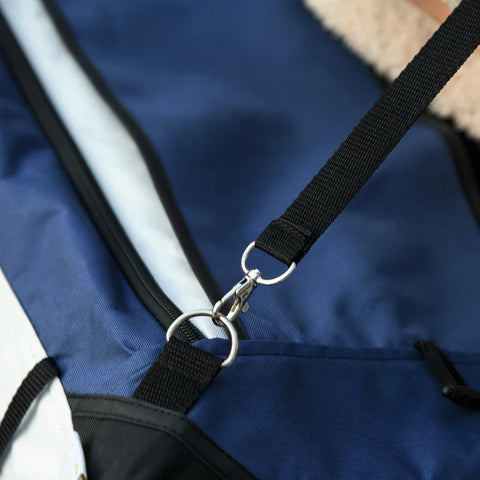 Rootz Hondenbuggy - 2 Veiligheidslijnen - Hondenkar - Opvouwbaar - Afneembare mand - Regenhoes - Oxfordstof - Staal - Donkerblauw - 81L x 58W x 97,5H cm