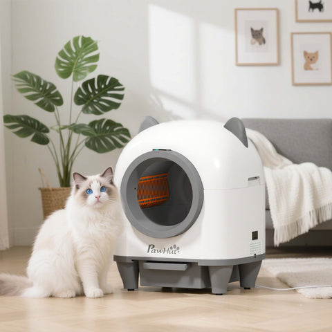 Rootz Self-Cleaning Cat Toilet - Smart App Controlled Litter Box - Automatic Pet Waste System - App Control - 55.5 x 60 cm - 80L Capacity