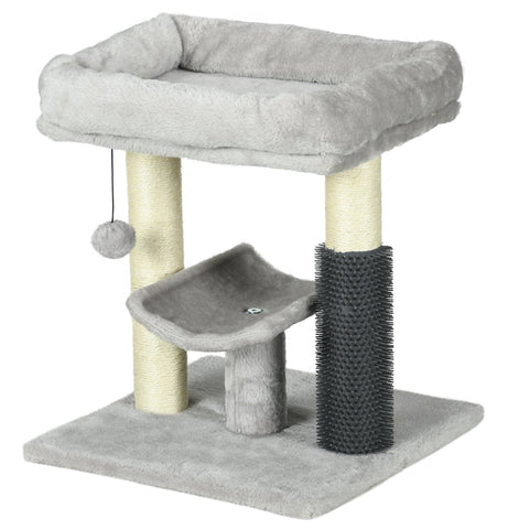 Rootz Cat Tree Scratching Post - Play Tower - Cat Activity Center - Sisal Trunk - 48cm High - Grey