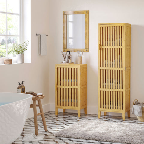 Rootz Bamboo Storage Cabinet - Organizer - Tall Cabinet - Space-Saving - 40 x 30 x 140 cm