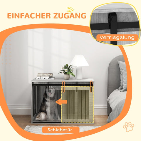 Rootz Dog Crate - Pet Cage - Pet House - Airy Ventilation - Stable Construction - 98cm x 58cm x 61cm