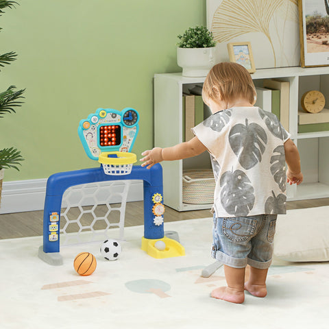 Rootz 3-in-1 Kids Sports Center - Multi-Activity Set - Adjustable Basketball - Heights 60.4-68cm - Engaging Scoreboard - Develops Coordination