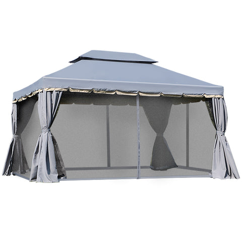 Rootz Garden Pavilion - Outdoor Shelter - Event Tent - Durable Aluminum - 4 x 3 m - Protects from Sun & Insects - Stylish Design