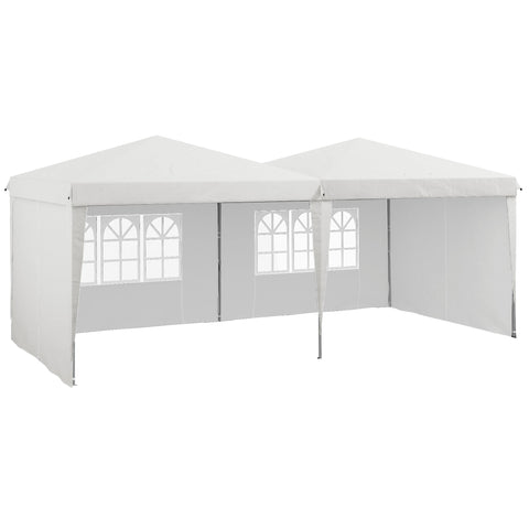 Rootz Folding Pavilion Tent - Outdoor Event Canopy - Height Adjustable Tent - UV Protection - 585cm x 295cm x 275cm