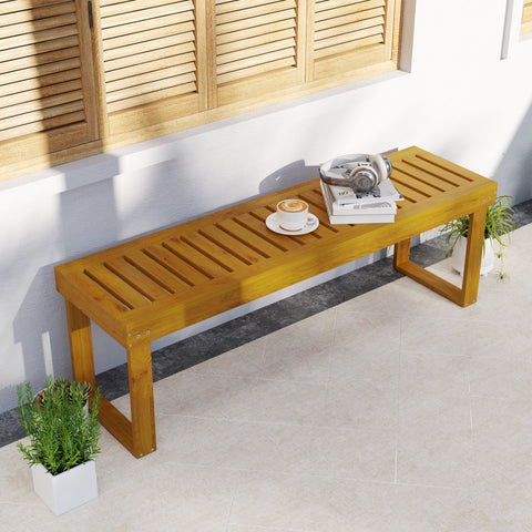 Rootz 2-Seater Garden Bench - Outdoor Pine Bench - Rustic Veranda Seat - Easy-to-Clean - 132cm x 34cm x 43cm