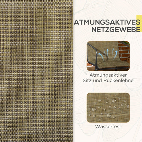 Rootz Garden Chair Set of 2 - Outdoor Seating - Patio Chairs - Breathable Cover - Robust Metal Frame - 54cm x 66.5cm x 88cm - Black/Brown