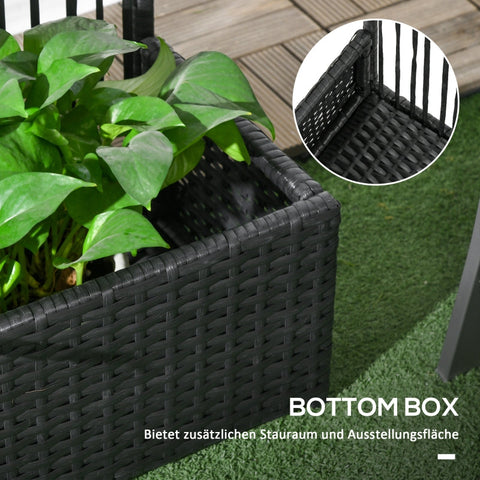 Rootz Plant Pot - Flower Box - Planter with Trellis - Weatherproof PE Resin & Steel - 103cm x 103cm x 29cm - Easy Assembly - Stylish & Functional