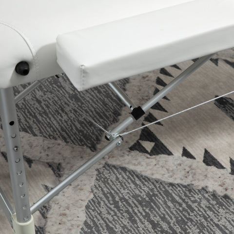 Rootz Folding Massage Table - Portable Spa Bed - Adjustable Therapy Table - Height-Adjustable - Sturdy Aluminum Frame - Comfortable Foam Padding - 215W x 60D x 61-84H cm