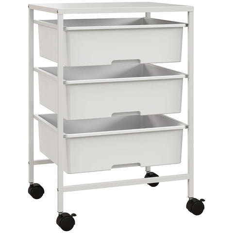 Rootz Storage Trolley - Mobile Cart - Organizer - Three Baskets - Compact Design - 40.8cm x 33.5cm x 60.5cm