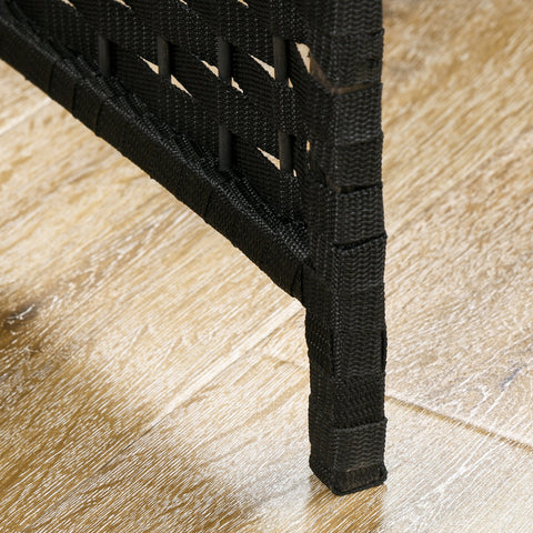 Rootz 6-Part Room Separator - Foldable Privacy Screen - Black Partition - Durable Polypropylene - 240cm x 1.6cm x 170cm