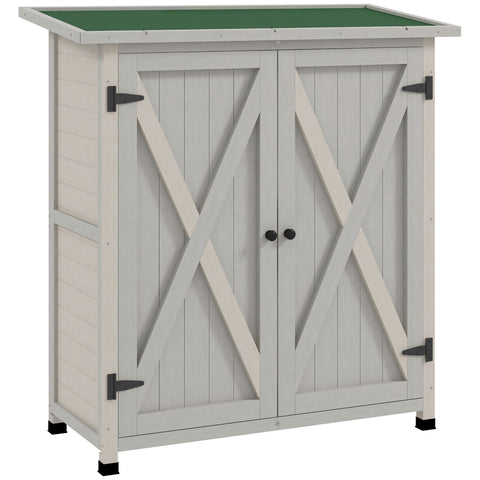 Rootz Garden Cabinet - Tool Shed - Weatherproof Storage - Fir Wood - Asphalt Roof - 110cm x 55cm x 117cm