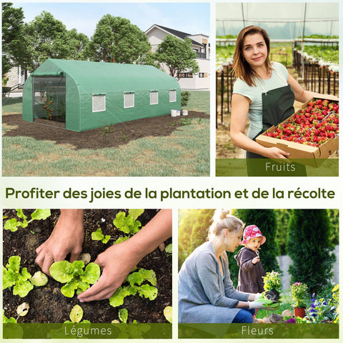 Rootz Garden Tunnel Greenhouse - Plant Shelter - Plant Protector - UV Protection - 595cm x 300cm x 210cm