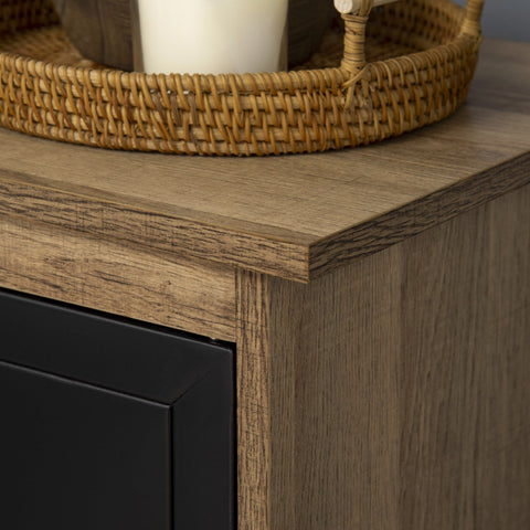 Rootz Industrial Design Book Shelf - Storage Furniture - 3 Compartment - 3 Cupboards - Elegant Design - 75cm x 35cm x 116.5cm