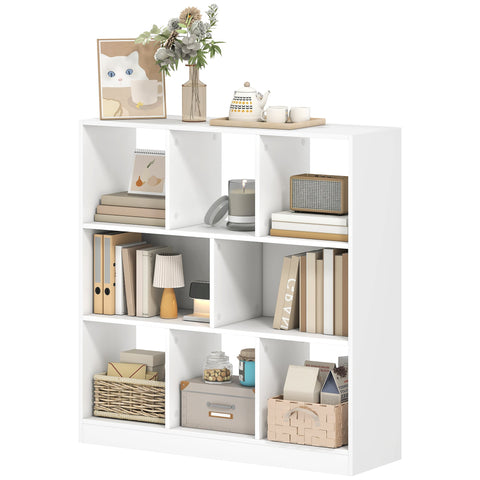 Rootz Bookcase - Regal Standregal - Bookshelf - Organizer - 8 Shelves - Spacious Storage - 97.5 x 30 x 100 cm - White