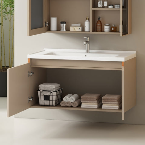Rootz Bathroom Sink with Base Cabinet - Washbasin Unit - Vanity Station - Scratch and Heat Resistant - 90L x 47W x 48H cm